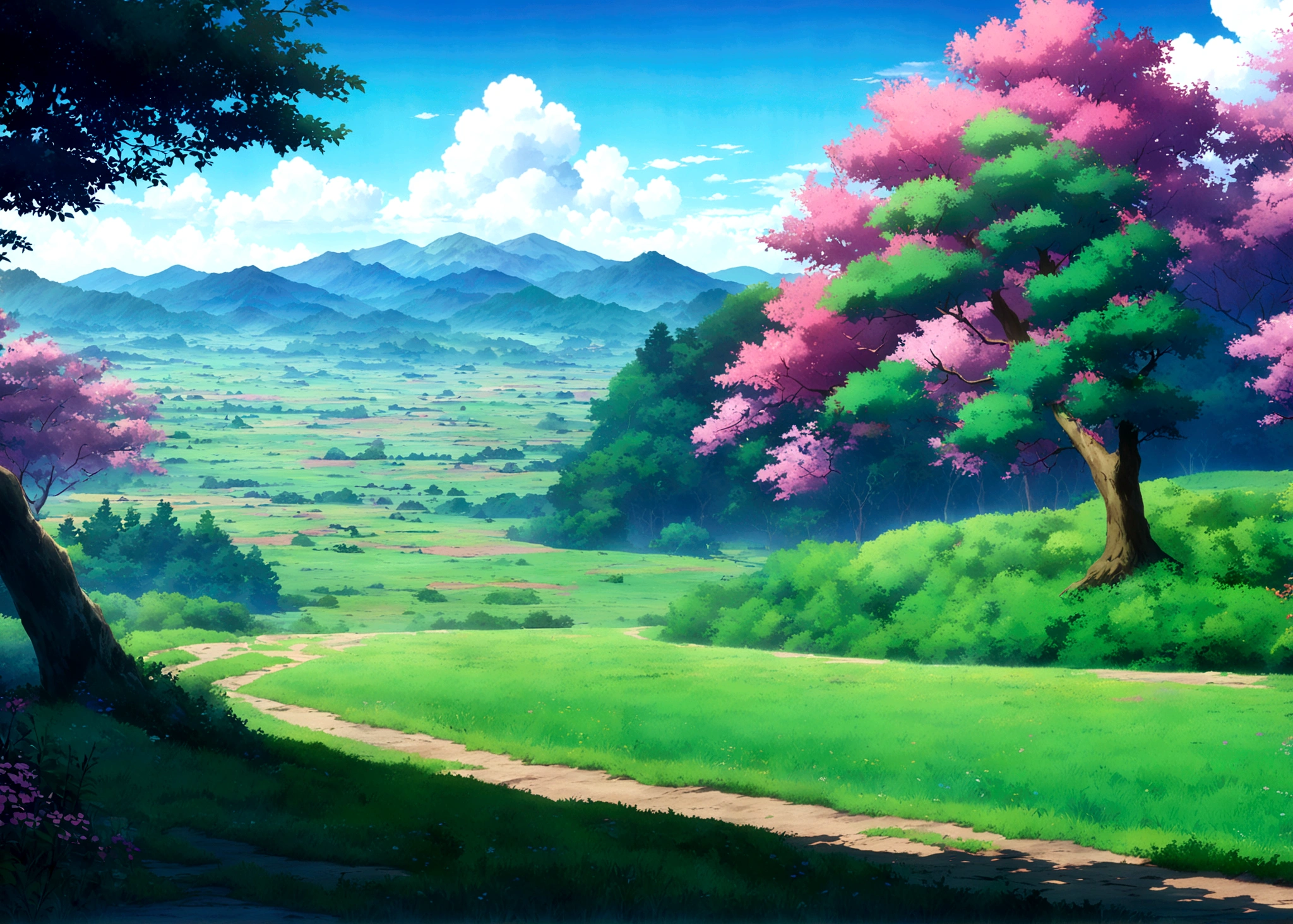 anime - style painting of grassy field , anime countryside landscape, anime landscape, anime landscape wallpaper, anime background art, beautiful anime scenery, anime background, anime beautiful peace scene, anime scenery, anime movie background, anime nature, anime scenery concept art, colorful anime movie background, beautiful anime scene, anime scene, beautiful landscape background