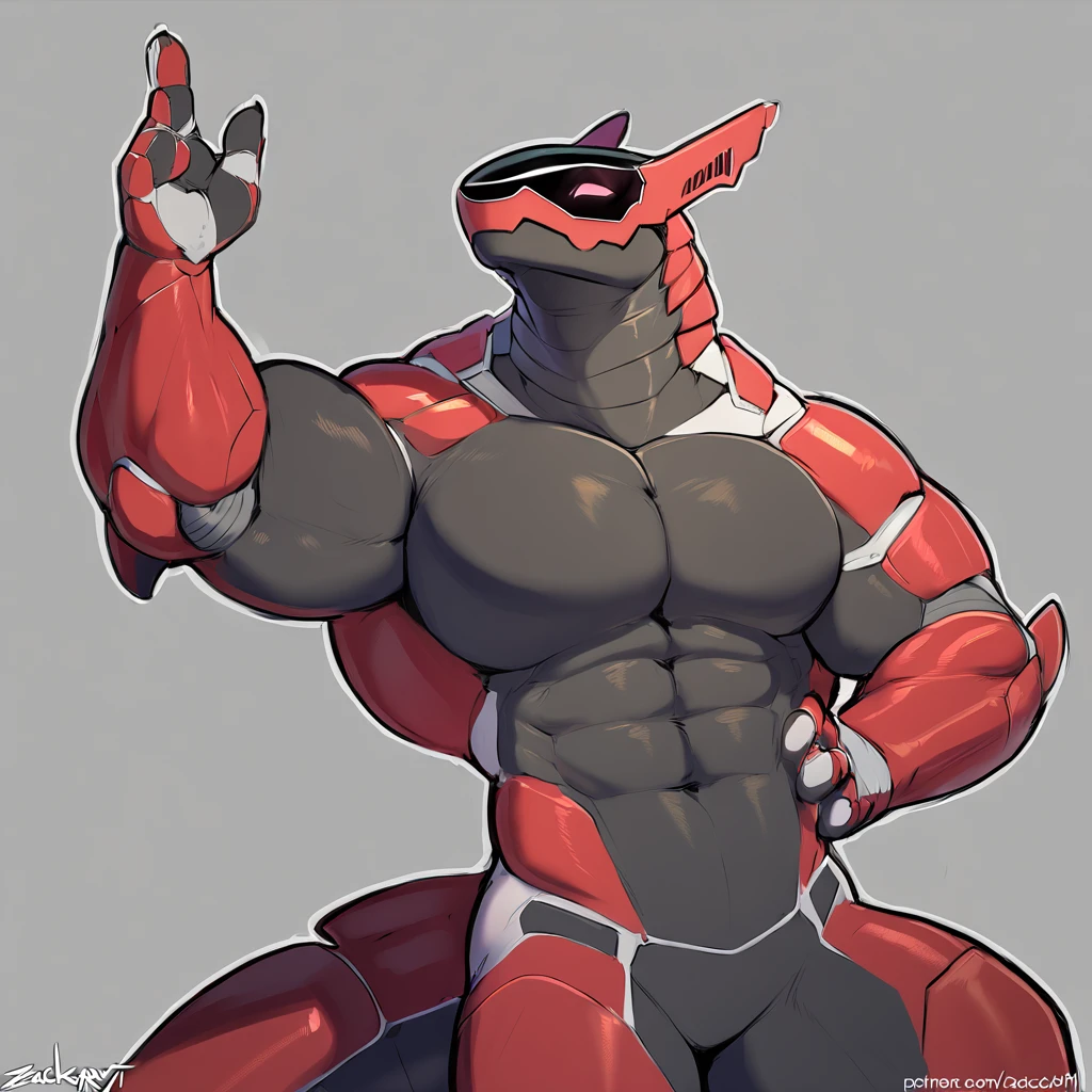 synth head, synth (species), synth_(vader-san), cyber synth-shark hybrid anthro, bara, muscular, barazoku, bara body type, huge pecs, detailed muscles, very muscular, huge arms, defined muscles, thick thighs, shark tail, accurate anatomy, gray and red color scheme, hybrid, text on body, fans, glowing details, high resolution, clear focus, high detail, complex details, clear focus, robotic parts, mechanical, robot, armor, super detailed, 8K, colorful, vivid color, digital art, artificial, robotic, by silver-foxxo, flat colors, refsheet, character concept, strong jaw, thick thighs, giant biceps, huge hairy pecs, muscular, big tail,full body, detailed hands, detailed eyes, detailed face, detailed arms,anthro, muscular, abs, (detailed:1.5), male, 8k hd, by dacad, by zackary911, by kl3nt