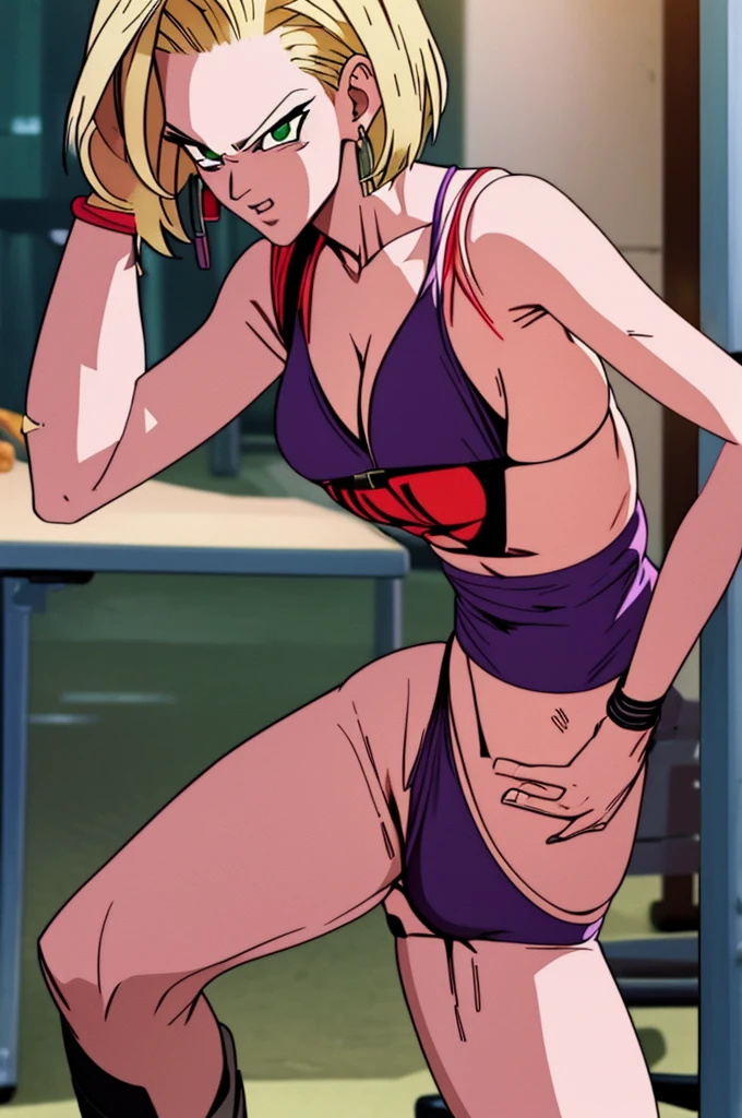 Android 18 having sex with master roshi ,standing sex ,milf ,strap lingerie,used condoms ever where