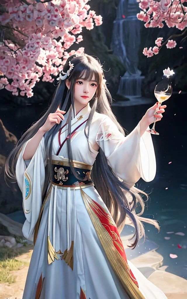 a painting of a man with long hair wearing a white dress, beautiful character painting, guweiz, artwork in the style of guweiz, by Yang J, by Fan Qi, by Zhang Han, by Zeng Jing, by Zhou Wenjing, guweiz masterpiece, by Li Song, beautiful anime portrait, by Ye Xin, by Song Xu