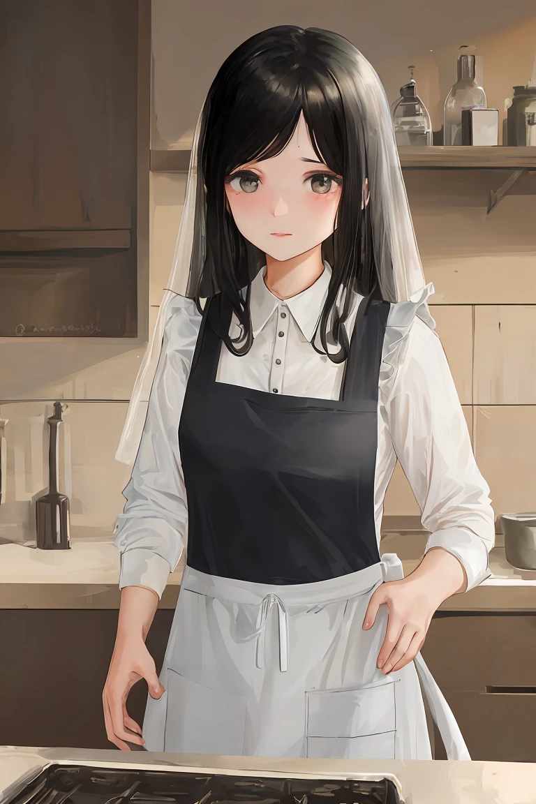 Married Woman Black Hair apron