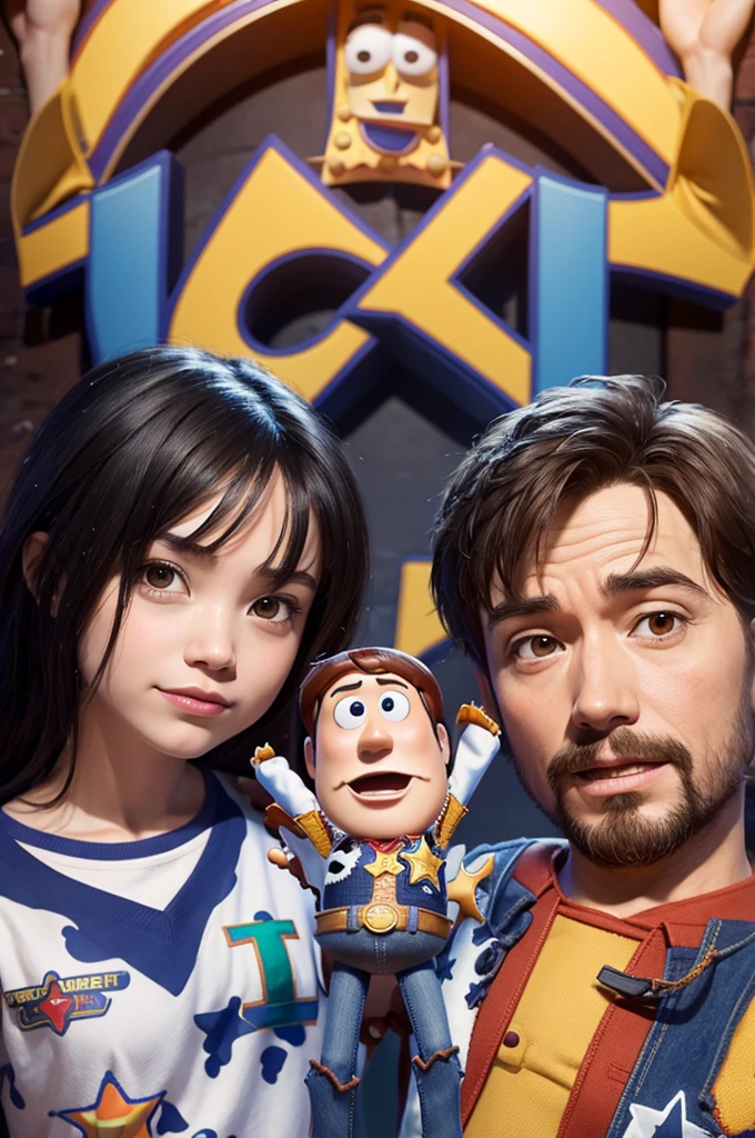 2d of Jesus together with the Toy Story characters