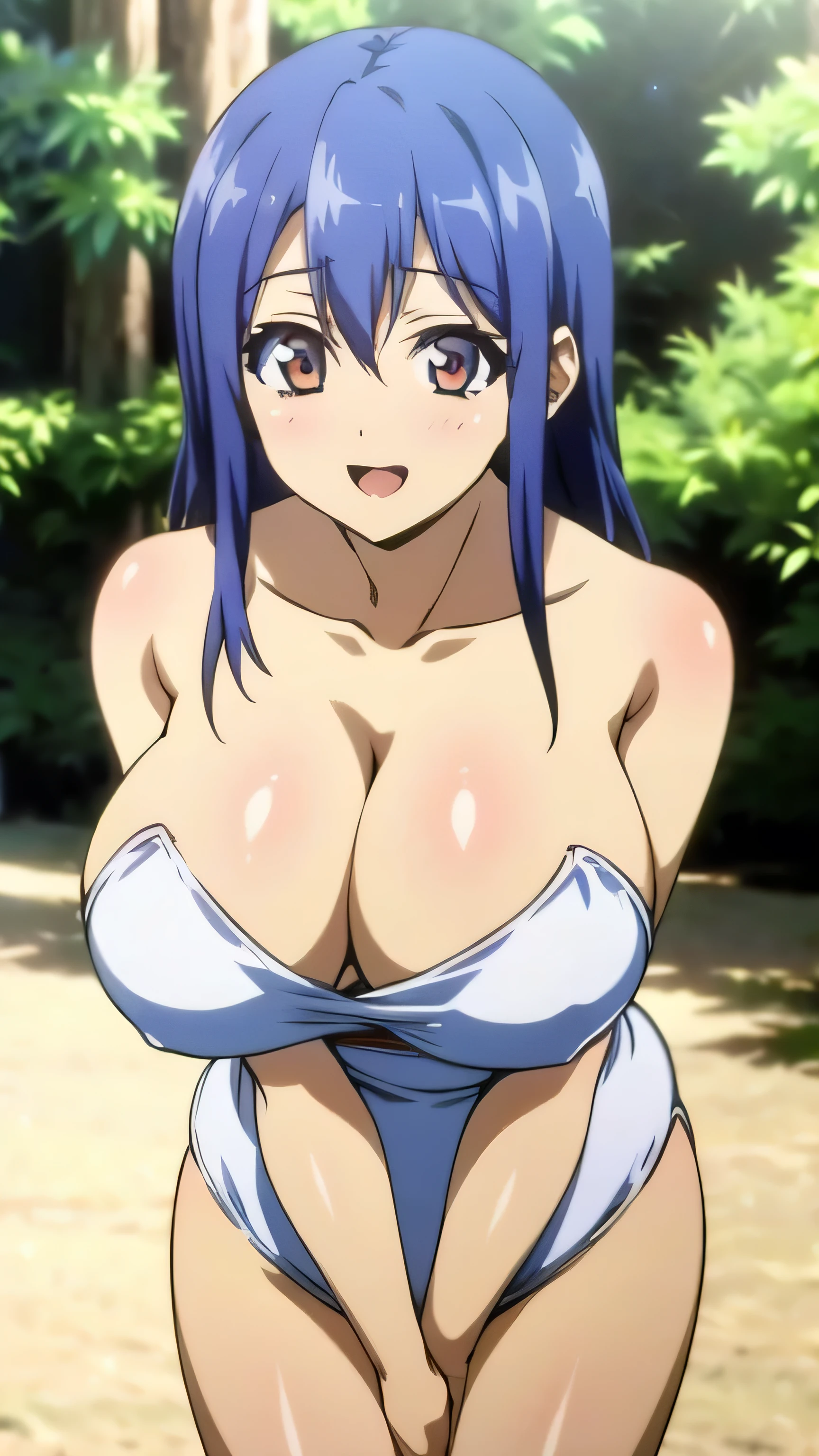 masterpiece, Best Quality,1girl in, (Solo:1.3),(huge-breasted:1),smile,in outdoor :1.3),standing on,A smile,Opening Mouth,sexy pose,show off nipple,hooters,