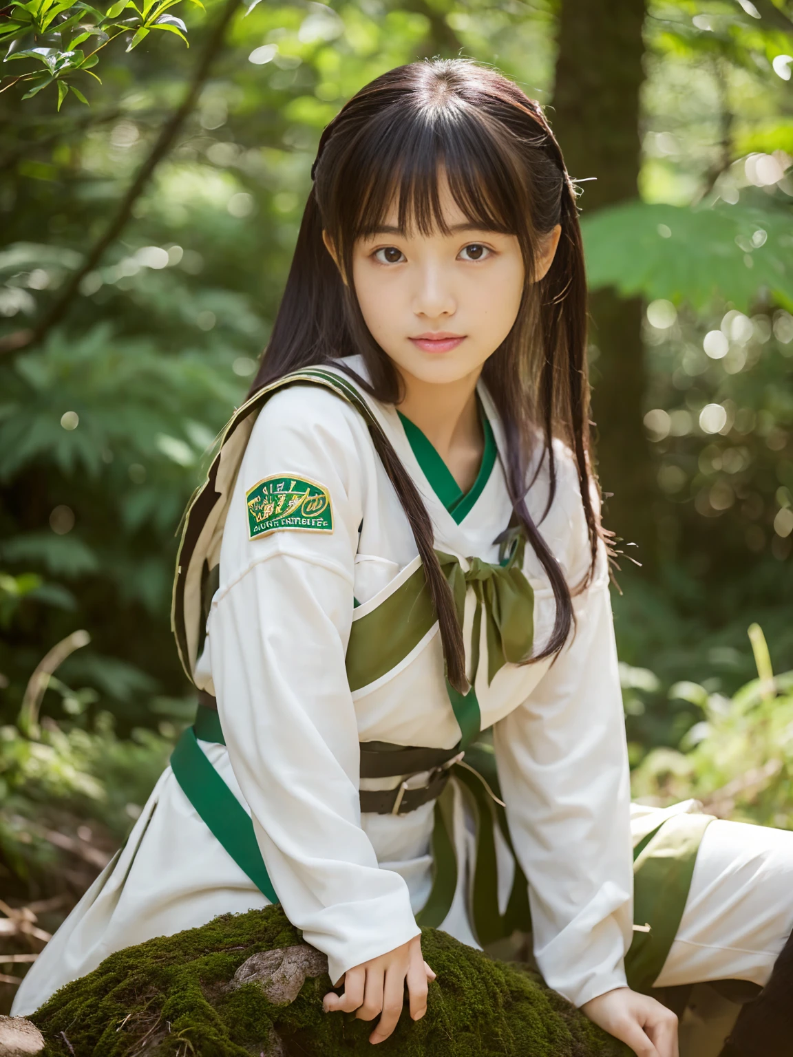 ((highest quality, 8K, masterpiece :1.3)), Beautiful Japanese girl in her early teens、Ranger Heroine's Pink Costume、Bondage、Glaring at the enemy