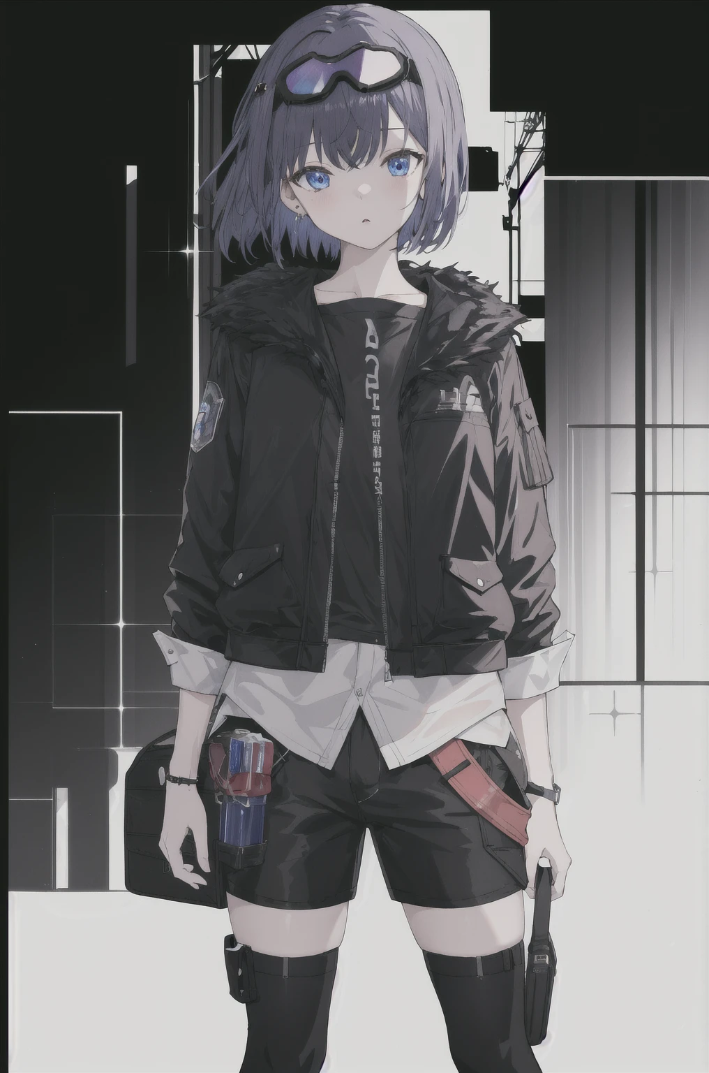 1male, midnight blue hair, black eyes, dark hoodie with skull designs, cargo pants, standing in an abandoned amusement park, masterpiece, 8k, eerie atmosphere, standing on path