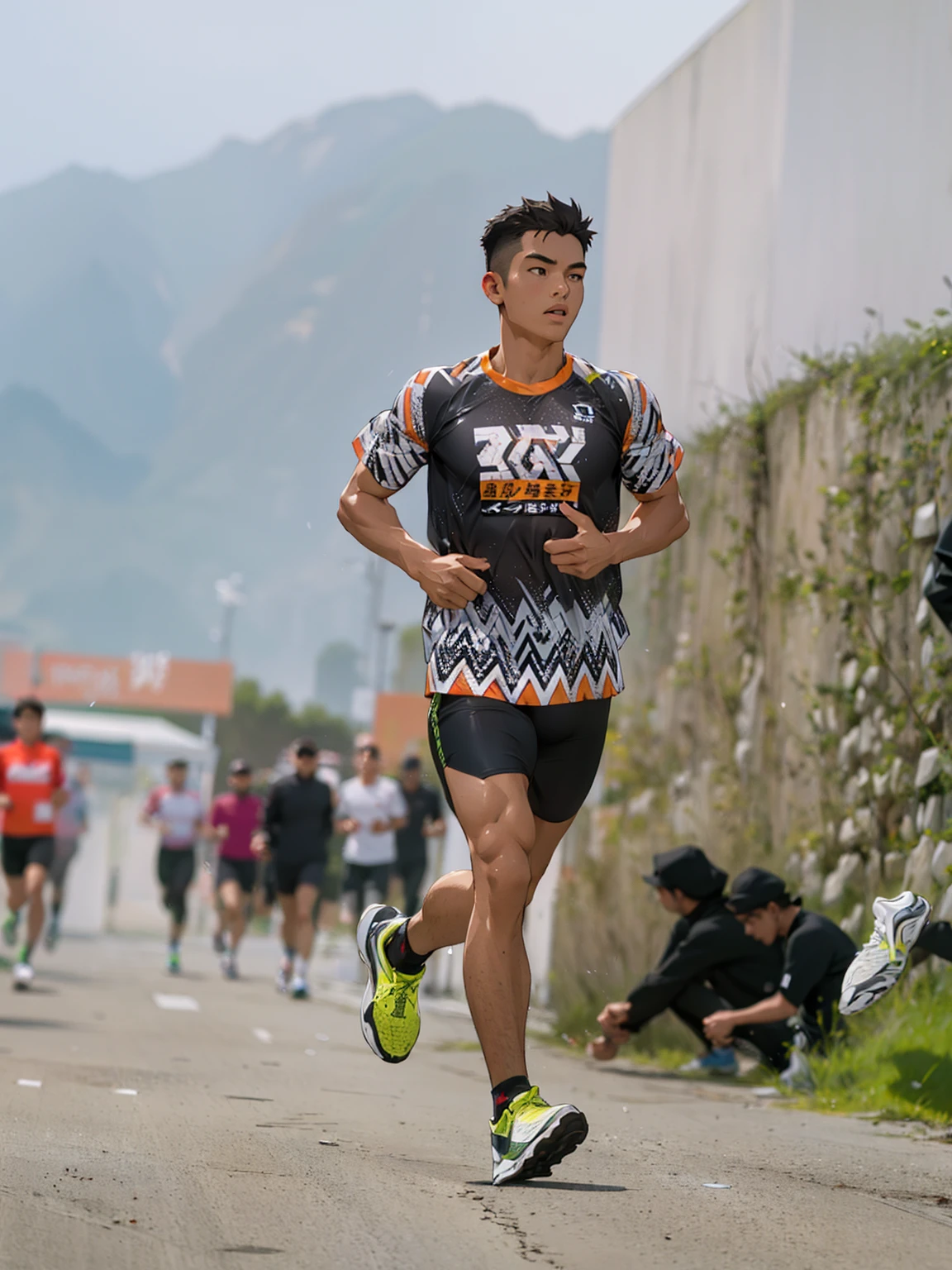 (Best quality,A high resolution,Ultra-detailed,Realistic:1.2),2023 runner, running outfit(promotional poster)。
