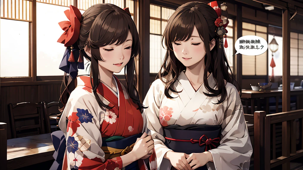 masterpiece, Highest quality, Highest quality, masterpiece, High resolution, concentrated,Japan,Japanese,Japan,Japanese style,Waka,Chihayafuru,Sleep,Sleep学習,Twelve-layered kimono,No text,Two people,,No speech bubble