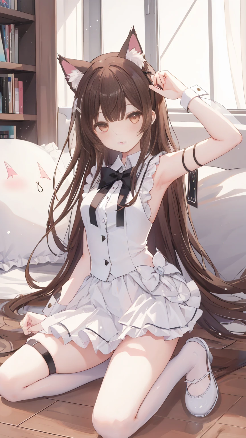 anime girl laying in a bed with long hair and a rose, anime girl with long hair, , seductive anime girl, beautiful anime girl, cute anime girl, (anime girl), pretty anime girl, anime girl, anime visual of a cute girl, ilya kuvshinov with long hair, young anime girl, in dress, attractive anime girl