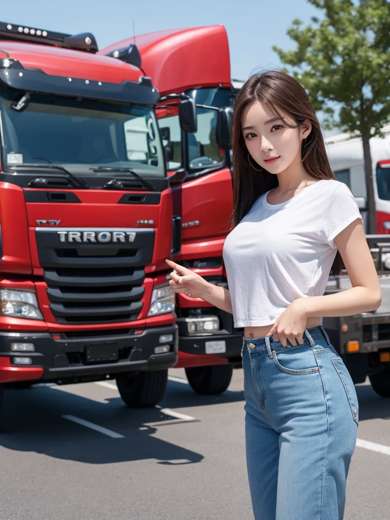 20-year-old women、Beauty、8K、Truck driver