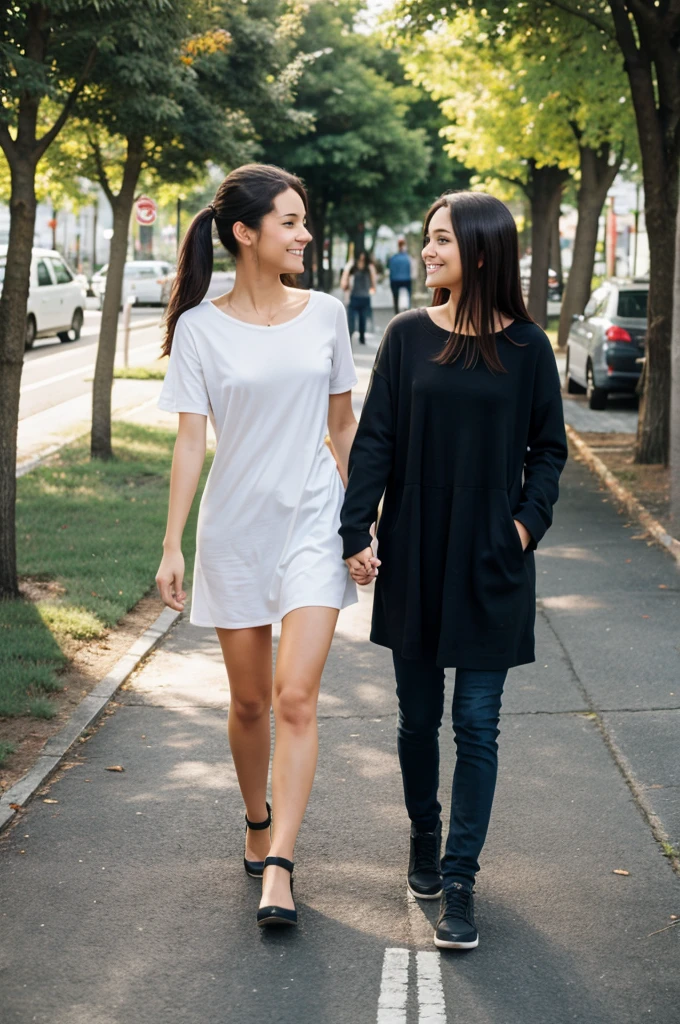 Walking with girl