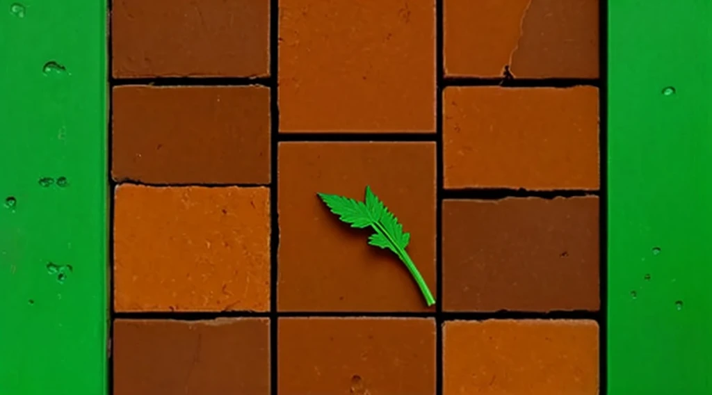 Brick、Surrounded by weeds、Real