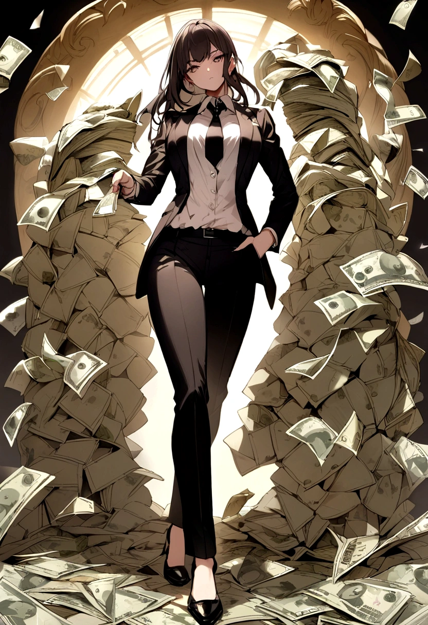 Beautiful girl, businessman, money