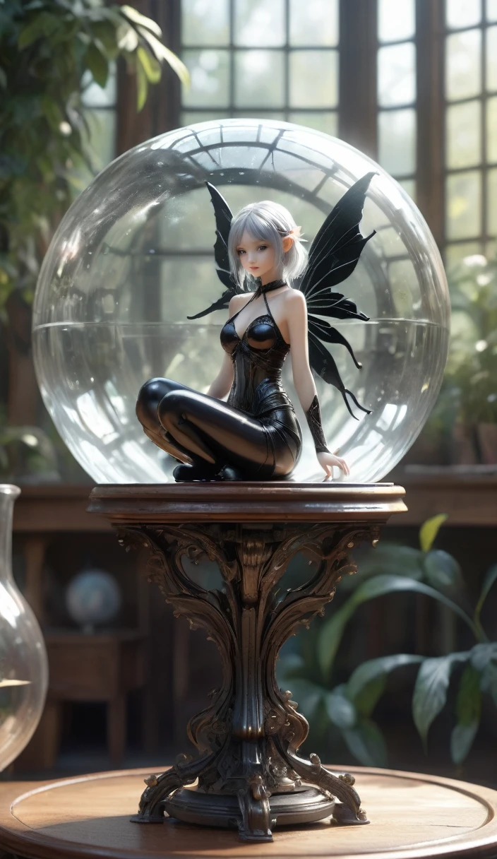 ((best quality)), ((masterpiece)), (detailed), 1girl, off-shoulder, Character design, female, dynamic poses, long white grey hair, grey white eyes, very skinny, detailed, best quality, no accesoires around the neck, no shoes, prominent collarbones, skinny arms, flat stomach, visible hip bones, full body, blank white background, plain background, white background, red and white clothing, Bloodborne inspired, occult aesthetic, occult, detailed and intricate steampunk and detailed gothic, NSFW, Very dramatic and cinematic lighting, cosmic horror, grim-dark, side-lighting, perfect face, NSFW, Fluttering lace flared long knee length dress with frilly petticoats, knee length dress, pleated petticoats, petticoats gothic, complex lace boots, side-lighting, gothic lolita aesthetic, wielding a mighty sword with mechanical components, mandalas, small breasts, a fairy, various different types of insect wings, NSFW, full body, whole body, body, plain background, white background, blank background, no background, white background NSFW, chains, full body, whole body, head-to-toe NSFW