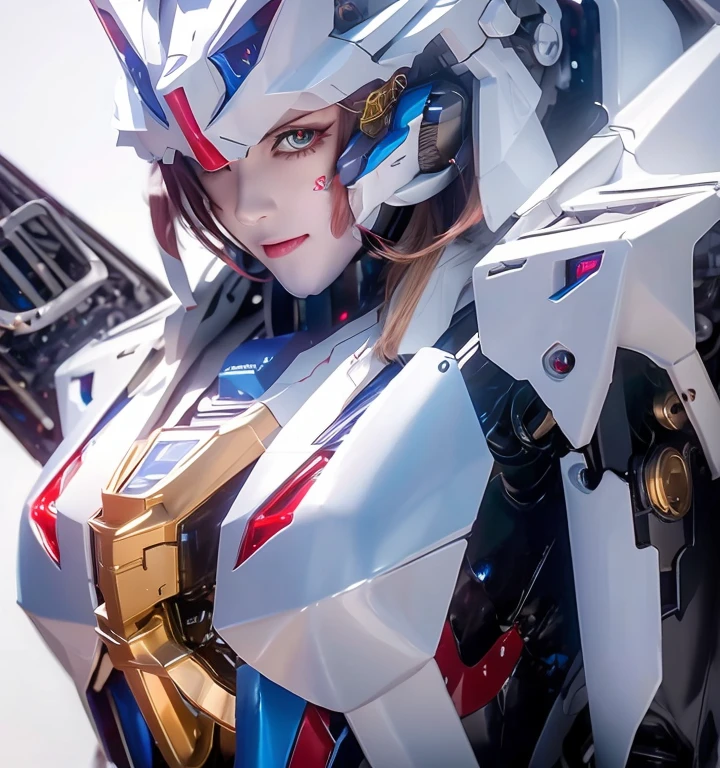 There is a large robot standing on the platform with female mecha, best anime 4k konachan wallpaper, detailed digital anime art, anime mecha aesthetics, detailed anime art, detailed anime artwork, anime wallpaper 4 K, anime wallpaper 4k, advanced digital anime art, 4k anime wallpaper, badass anime 8 k, anime art wallpaper 4k, anime art wallpaper 4k