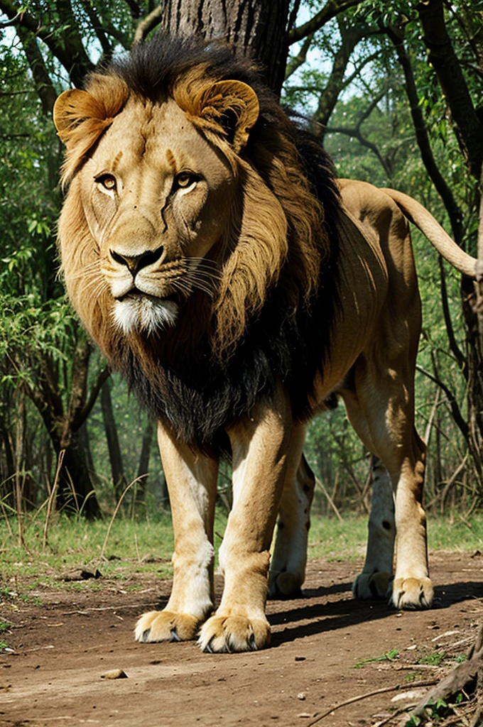 The lion ate the goat in the jungle