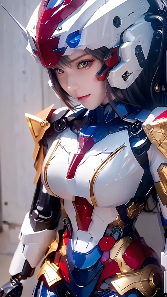 Textured skin, Super Detail, high details, High quality, Best Quality, hight resolution, 1080p, hard disk, Beautiful,(Gundam),(sailormoon),beautiful cyborg woman,Mecha Cyborg Girl,Battle Mode,Girl with a Mecha Body,She wears a futuristic Gundam mecha,Fulll body Shot
