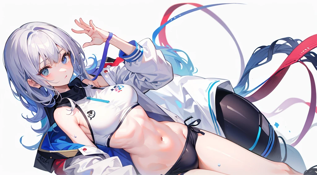 ((masterpiece)),(((Highest quality))),(Character design sheet,Same role,frontage,side,behind),figure,One huge breasted girl,hair color,With bangs,Hairstyle Fax,eye,The environment changes,Hairstyle Fax,Floated hair,(細部まで精巧に描かれたeye),((Very small breasts)),Sweat pants,Top-body mini bikini,(Simple Background,White background:1.3),