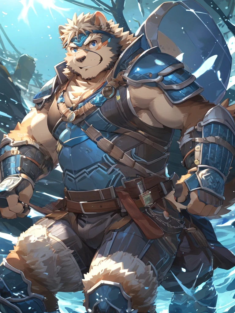 anthro, kemono, male, solo, ((oval face, very handsome face, thick beard)), ((endomorph body type, old-aged)), (high quality, highres, masterpiece), (dynamic lighting, vivid color), (generous smile), cartoon, (((a furry sheep))), white fur, (((shoulder long silky hair))), (((handsome, slim fit, small face, ikemen))), paladin, (((white sheep))), ((dark blue armor)), full body, tall, smooth hair, sword and shield, mature, dad, full armor,  by zixiong, by takemoto arashi, by zixiong, (by null-ghost:0.8), (by t.y.stars:0.4)