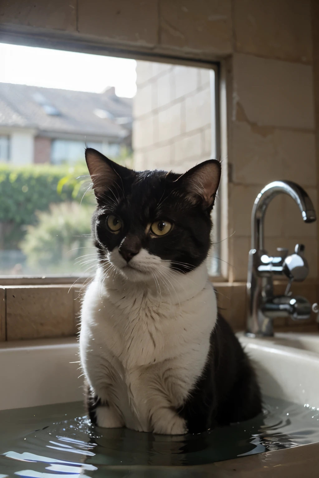Cat in water
