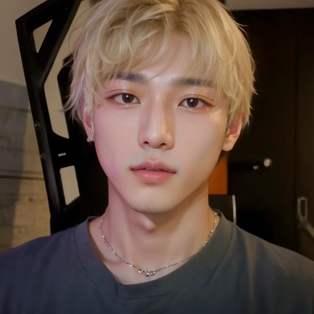 a close-up of a person with a necklace on their cell phone, hyung tae, cai xukun, taken at the beginning of 2020, Taehyung eating Gucci fries, Jinyoung Shin, adorable and pale korean face, headshot profile imageture, Hong Jun Hyung, Tae June Kim, profile image, Jungkook, Kim Doyoung, glossy from rain, ten lee, hyung tae kim