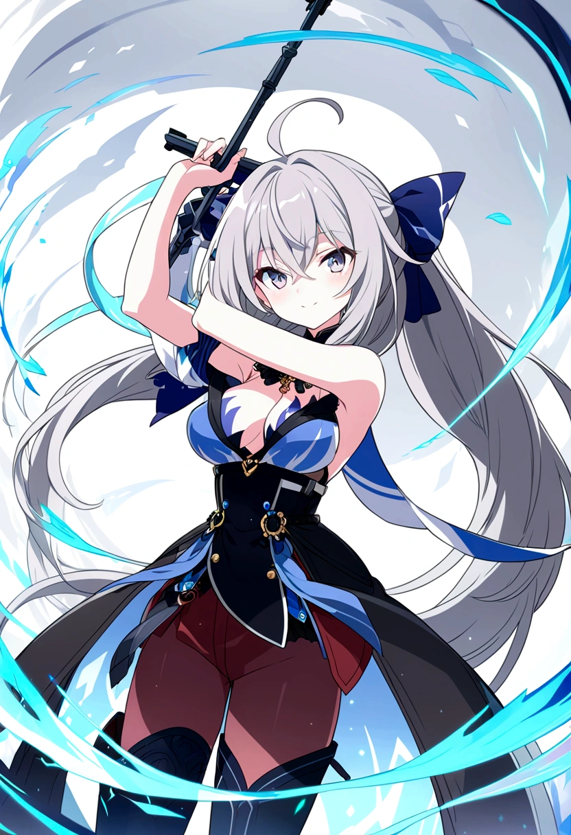Detailed Key Anime Art, Highly detailed official artwork, Detailed digital anime art, Detailed Anime Character Art, Official character art, Detailed anime art,Gray Hair, Ahoge,(~ ~ side_tits:1.5),Covered_Nipples