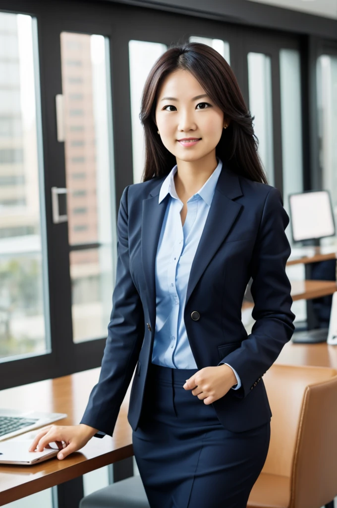 Beautiful business woman financial economist