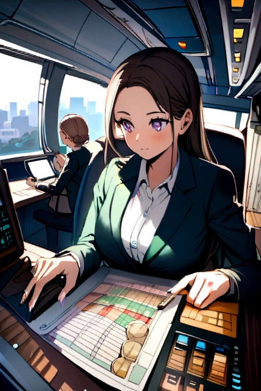 Beautiful business woman, economy, finance, economics