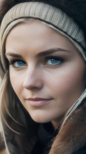 Woman Icelandic focus in face