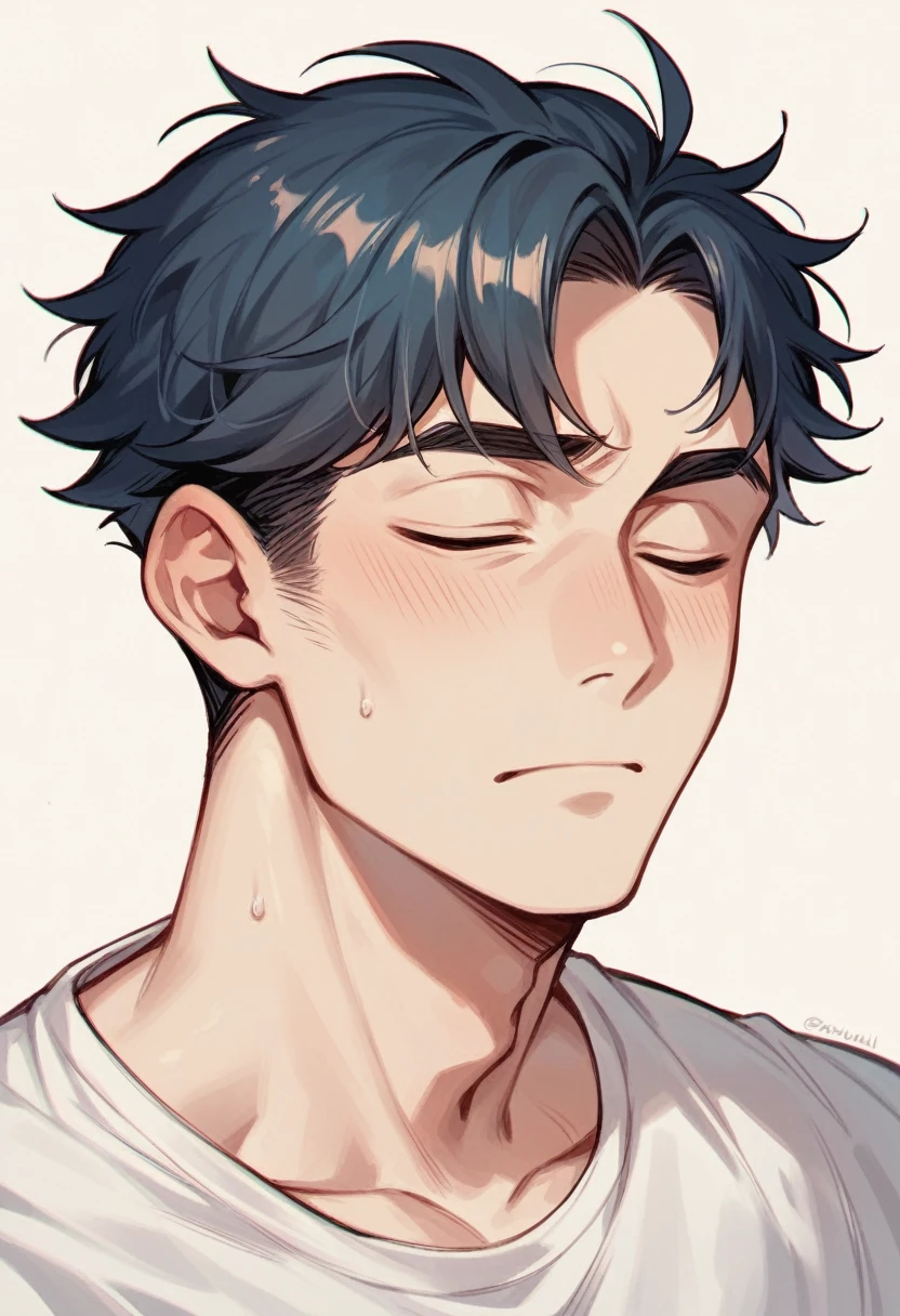 A boy eyes closed normal face