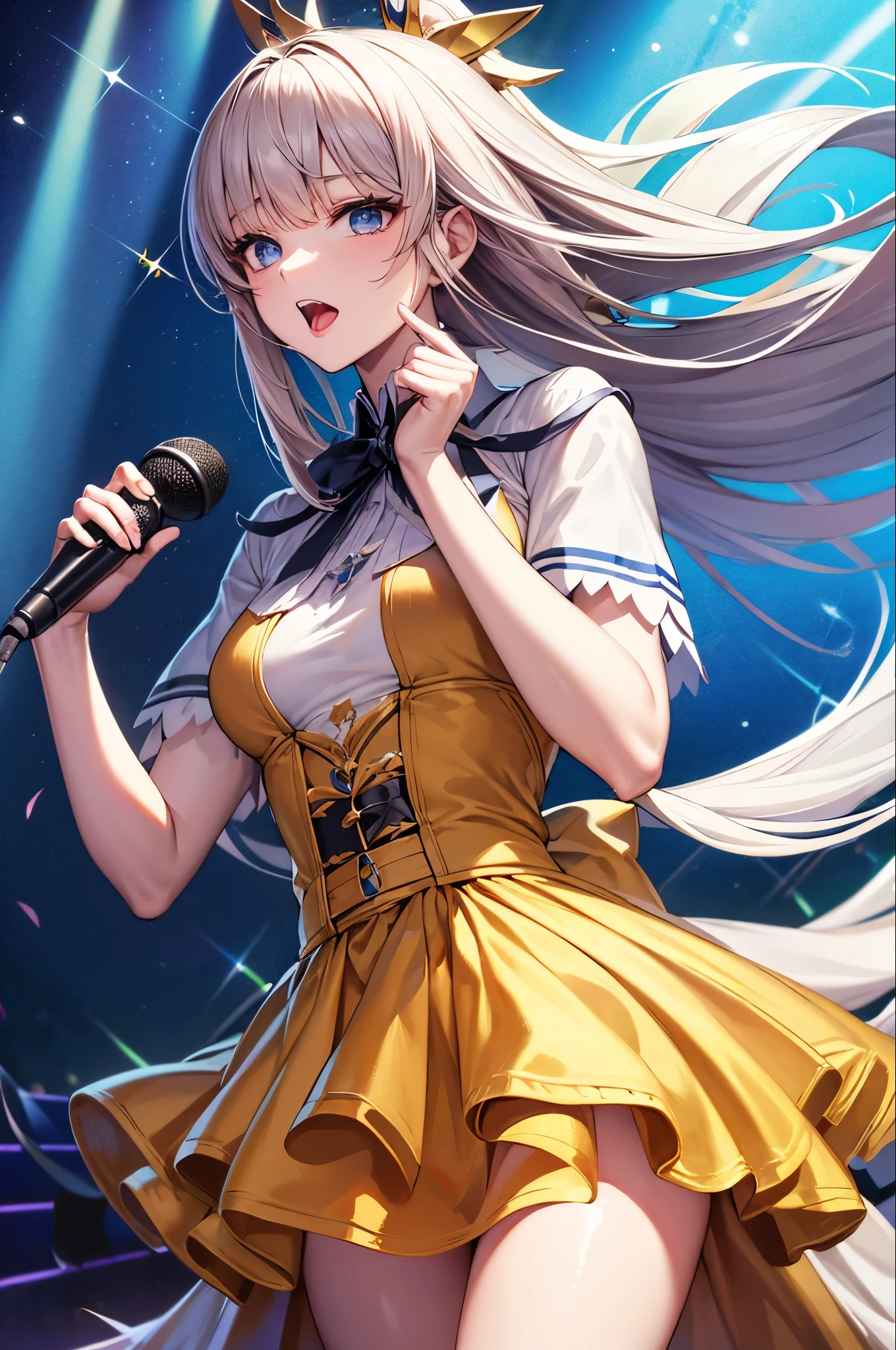Alice Synthesis Thirty, star, sing, Perfect Face, Beautiful proportions, Hold the microphone to your mouth, One person