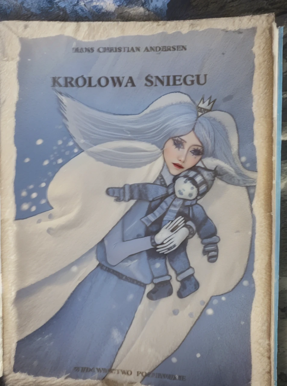 The Snow Queen fairytale , snow queen in white soft fox fur coat, real snow queen, snow queen hug in fur coat wrapped around her fur