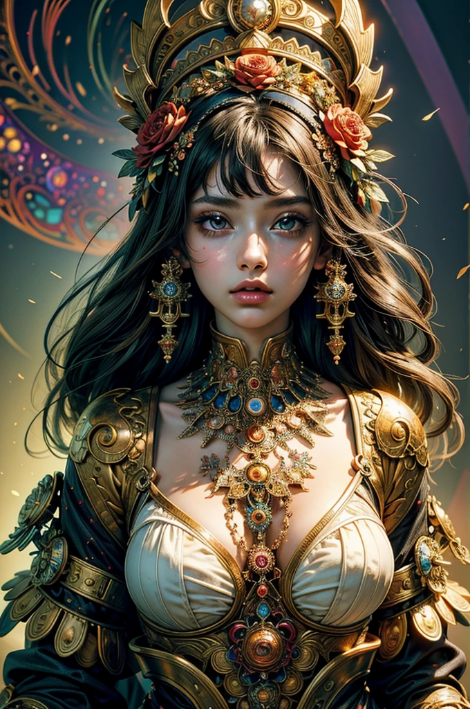 (masterpiece, Highest quality, Highest quality, Official Art, beautifully、aesthetic:1.2), (1 Girl), Very detailed,(Fractal Art:1.3),colorful,Most detailed