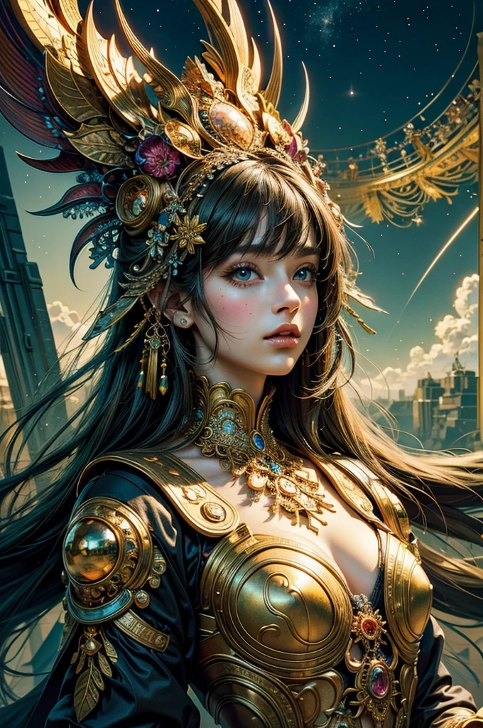 (masterpiece, Highest quality, Highest quality, Official Art, beautifully、aesthetic:1.2), (1 Girl), Very detailed,(Fractal Art:1.3),colorful,Most detailed