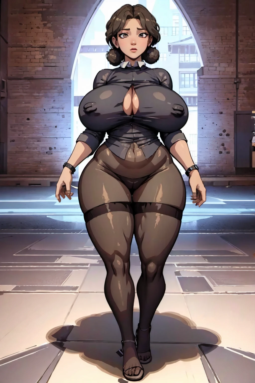 Cassie, Super huge big breasts breast enlargement, full-body shotDetailed background, masterpiece, best quality