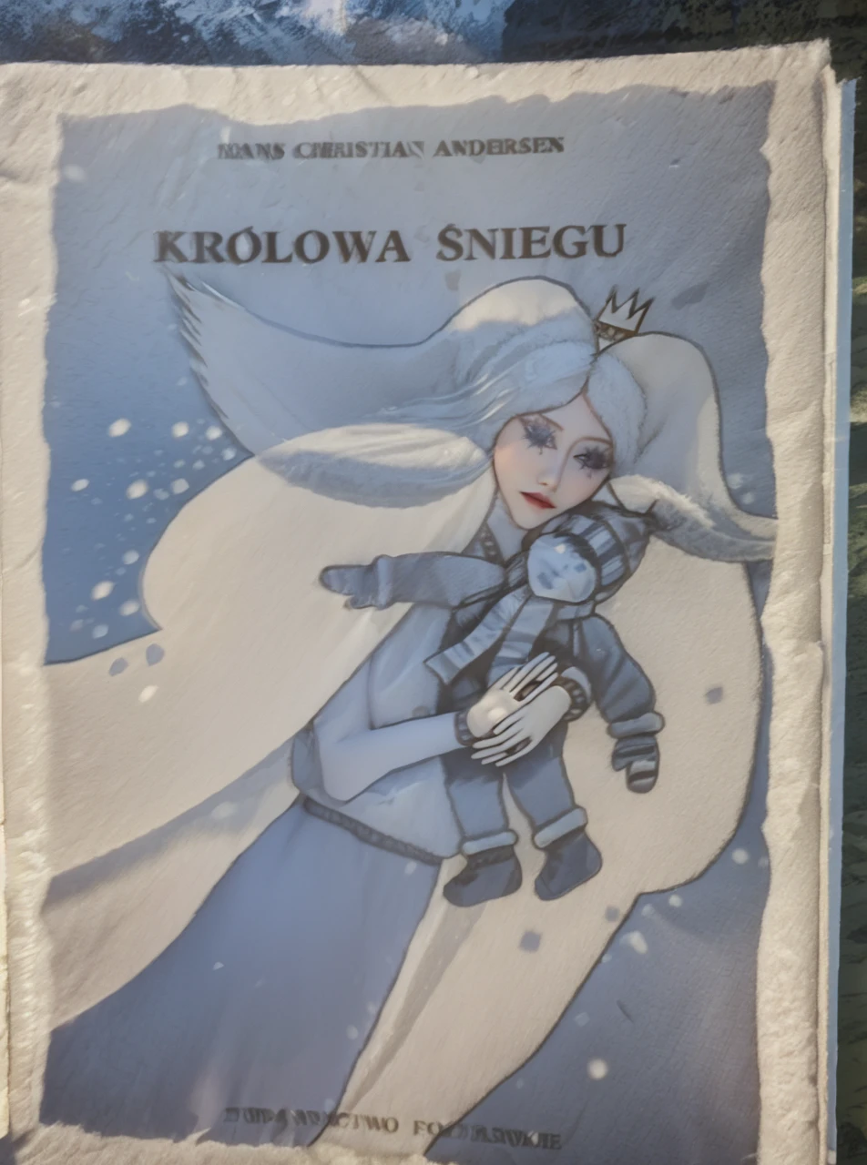 The Snow Queen fairytale , snow queen in white soft fox fur coat, real snow queen, snow queen hug  in fur coat  wrapped around her fur 