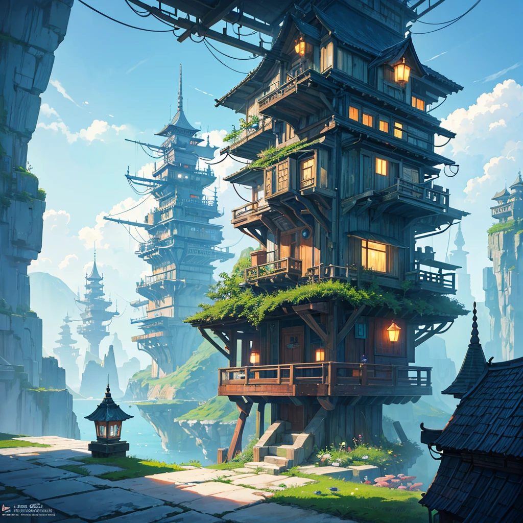 color (Fantasy: 1.2), (Hayao Miyazaki style), (Unusual buildings floating under the sea), patchwork hut, Moss decoration, coral, electricity, Concept art inspired by Andreas Rocha., Artstation contest winner, Fantasy art, (Underwater City), Ross Tran, เพลาelectricity, realistic light, Masterpiece, High quality, beautiful graphics, Highly detailed, Masterpiece, High quality, beautiful graphics, Highly detailed, --v6