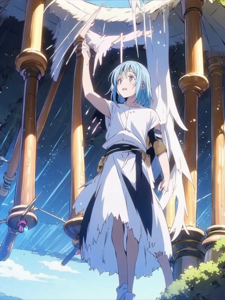 Demon king Rimuru tempest in the air with wings open