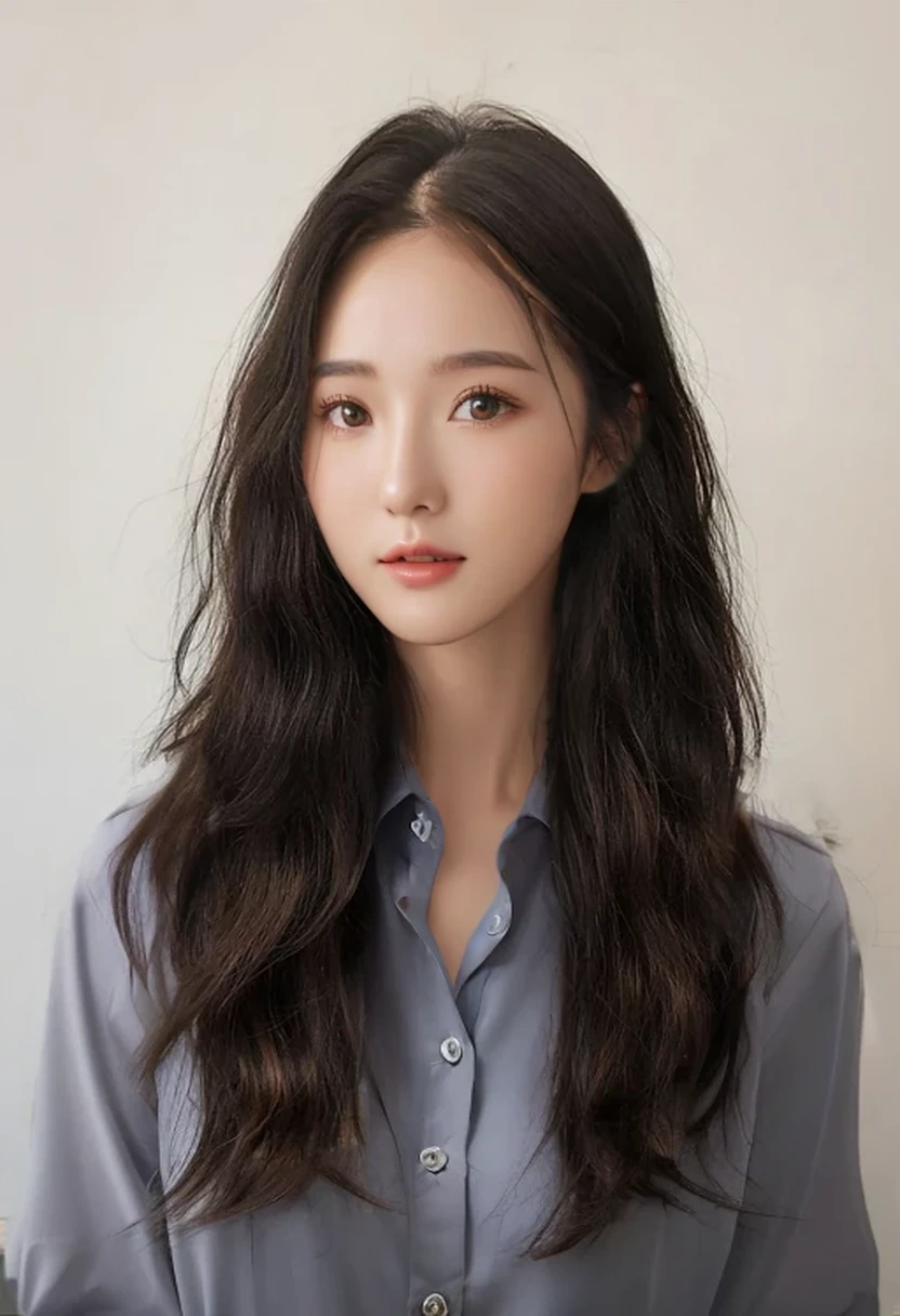 Best Quality, 8k, Masterpiece, (Portrait: 1.3), (photo realistic:1.4), (hyper realistic:1.4), Sharp Focus, looking at viewer, (smoother lighting:1.1), (increase cinematic lighting quality:0.9), realistic lighting, backlighting, light on face, ray trace, (brightening light:1.2), (Increase quality:1.4), sharp detail, (best quality real texture skin:1.4), finely detailed eyes, black_eyes, finely detailed face, 25 year old Korean woman