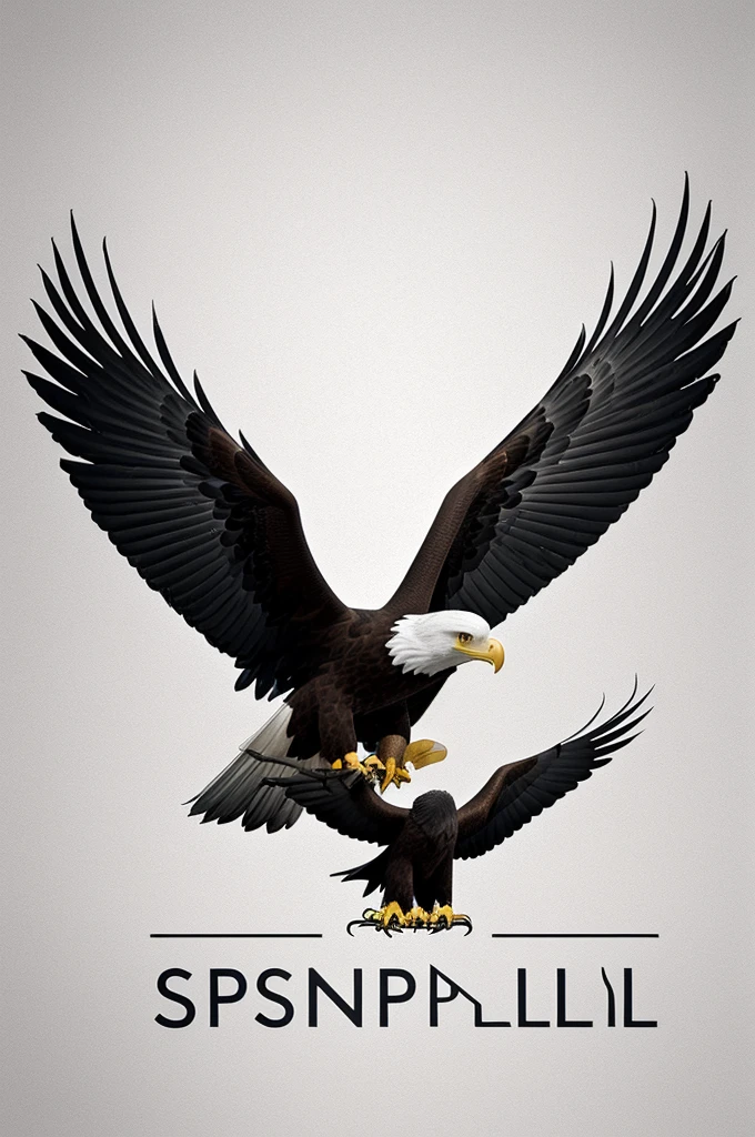 can you create me a simple logo for a brand called "inspyral. The colors should be black and silver and have a minimalist look to the logo resembling an eagle
