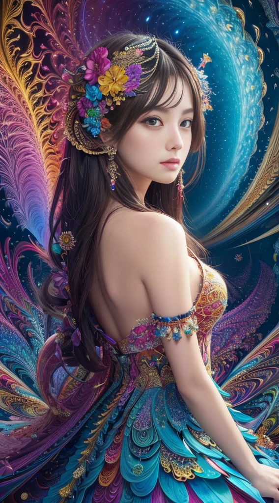 (masterpiece, Highest quality, Highest quality, Official Art, beautifully、aesthetic:1.2), (One girl), Very detailed,(Fractal Art:1.3),colorful,Most detailed