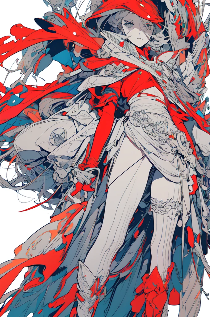 leaning back with hands out in the air,girl、high school girl、(masterpiece, highest quality, official art:1.2), (flat color:1.5),(colorful),looking at the viewer,1 girl,alone, white background, ,(2D:1.5) ,NSFW