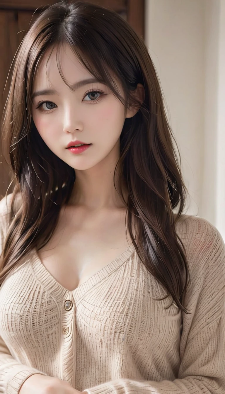 best quality, super fine, 16k, incredibly absurdres, extremely detailed, 2.5D, delicate and dynamic depiction, Images like the cover of a fashion magazine, beautiful women, seductive expressions, outstanding style, great poses, wearing loose summer knit sweater, long skirt, great fashion sense