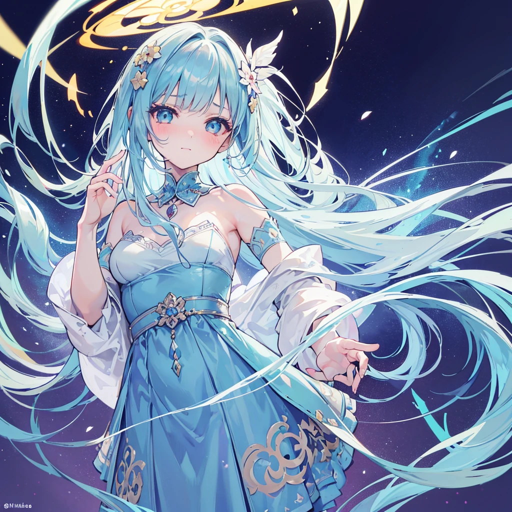 best quality,4k,8k,highres,masterpiece:1.2,ultra-detailed,masterpiece, best quality, extremely detailed, (illustration, official art:1.1), 1 girl ,(((( light blue long hair)))), ,(((( light blue long hair)))),light blue hair, ,10 years old,loli, long hair ((blush)) , cute face, big eyes, masterpiece, best quality,(((((a very delicate and beautiful girl))))),Amazing,beautiful detailed eyes,blunt bangs((((little delicate girl)))),tareme(true beautiful:1.2), sense of depth,dynamic angle,,,, affectionate smile, (true beautiful:1.2),,(tiny 1girl model:1.2),)(flat chest),,live performance,dark atmosphere,mesmerizing stage presence,fiery eyes,detailed costume and makeup,flaming backdrop,ethereal lighting,otherworldly aura,vivid colors,ominous music,spellbinding dance moves,hypnotic gestures,dramatic poses