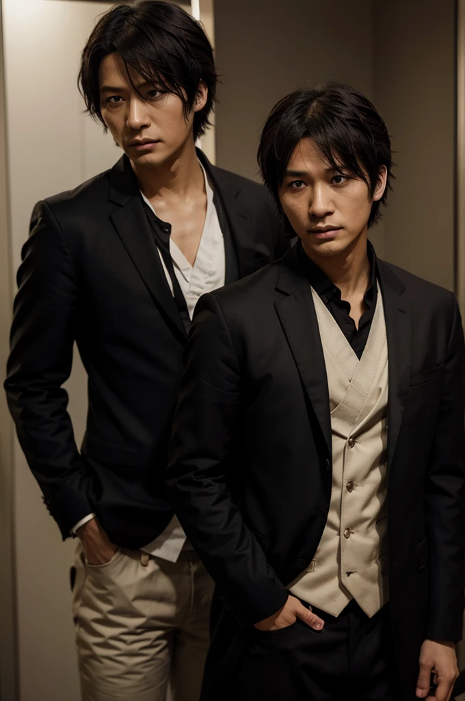 Osamu Dazai and the black jacket were looking at something., Hijikata Toshiro, Hijikata Toshiro of gintama, Okabe Rintaro, Okata Kazuto, Nobutaka Ike, Inspired by Okumura Masanobu, Kapmoe Yandere, anime pictures shuushuu