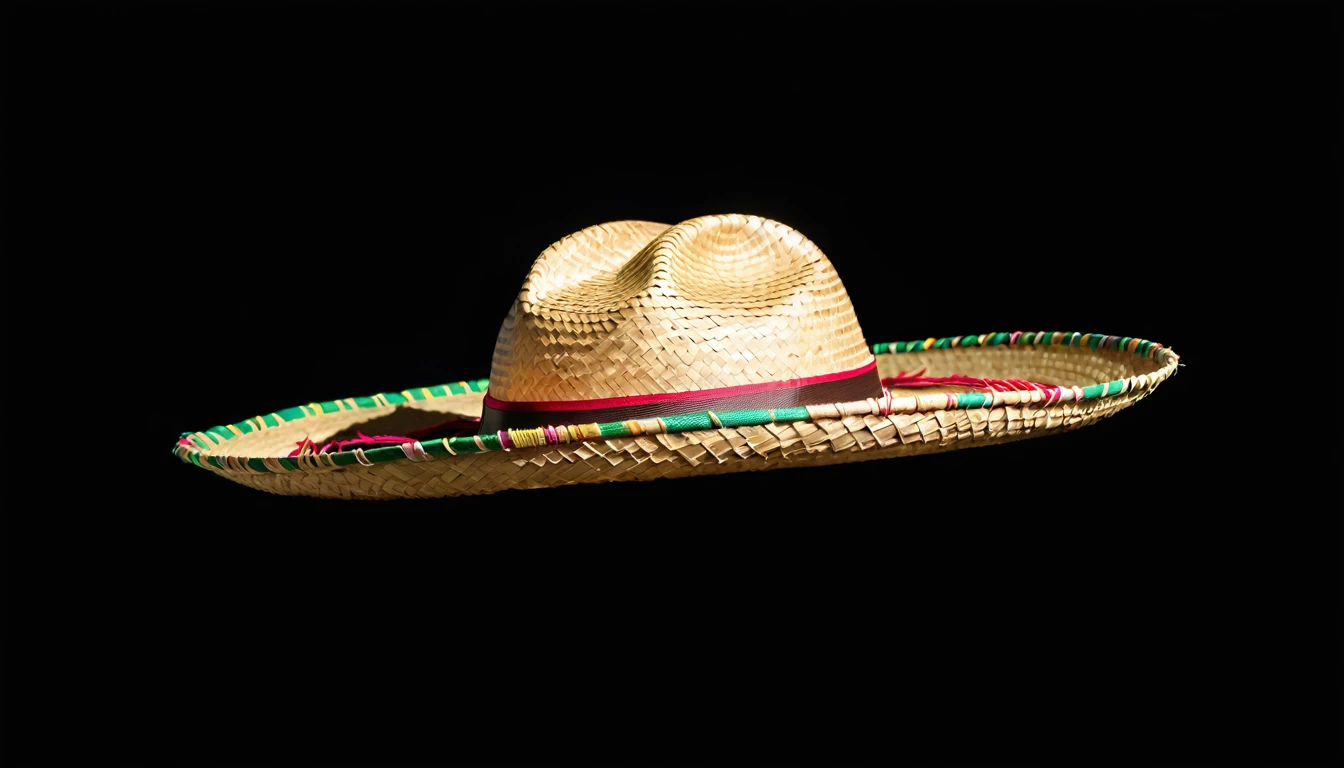 there is a straw have with a brown band on it, straw have, Mexican Sombrero, wearing huge straw have, wearing straw have, straw, with straw have, fancy have, wearing wide sunhave, On black background, ten-gallon have, have, brown have, On black background, no have, dark have, Contextureless, black sun have