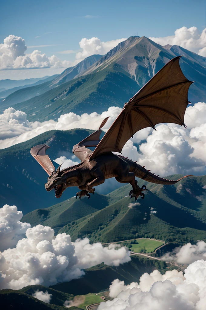 Dragons fly in the open air 