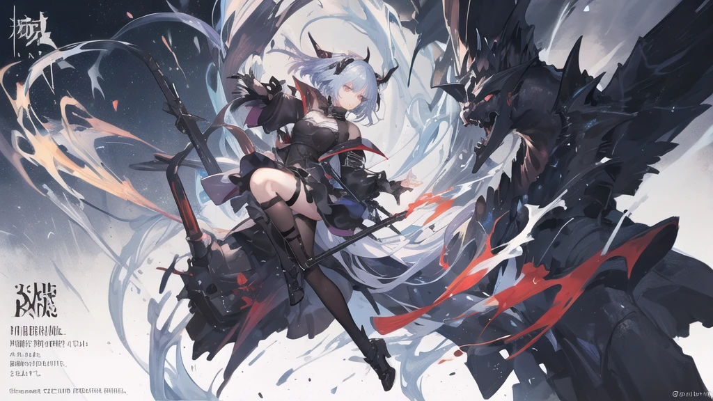 Anime girl with gun and red background, Anime drawing by Shitao, Pixiv, Self-sastructing art, Best Anime 4K Konachan Wallpaper, Gapmoe Yandere Grimdark, 2b ..., Amazing Anime 8K, 2b, Devil Anime Girl, Anime girl in a black dress, From Arknights, Anime Style 4k