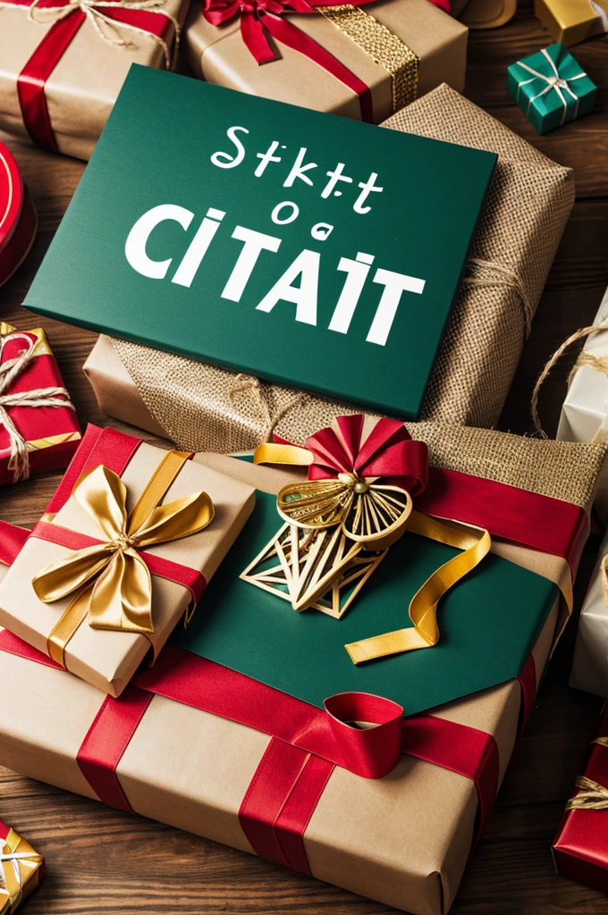 Create a background with various gifts and letters that say big gift count.