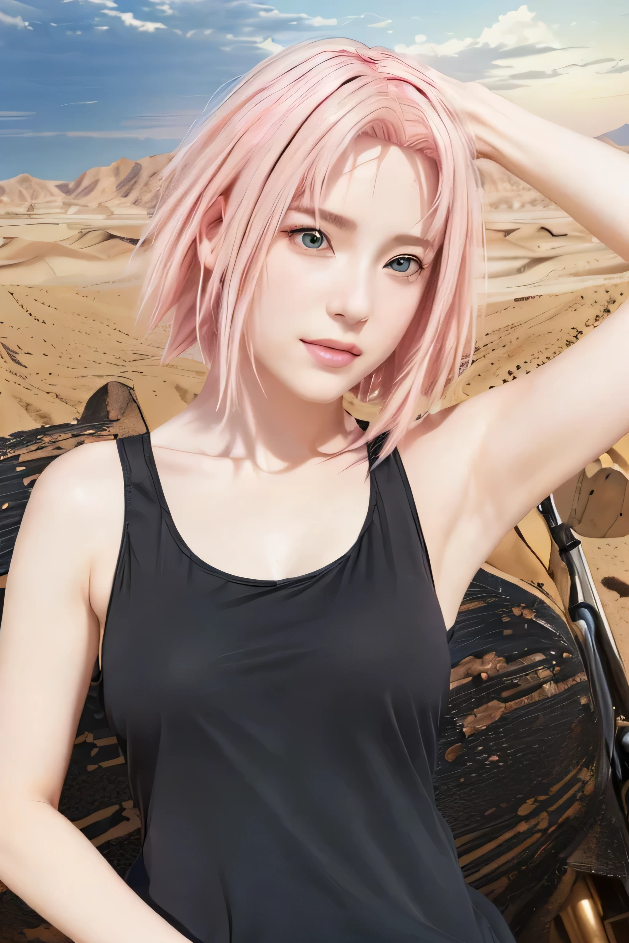 (pink hair:1.4)