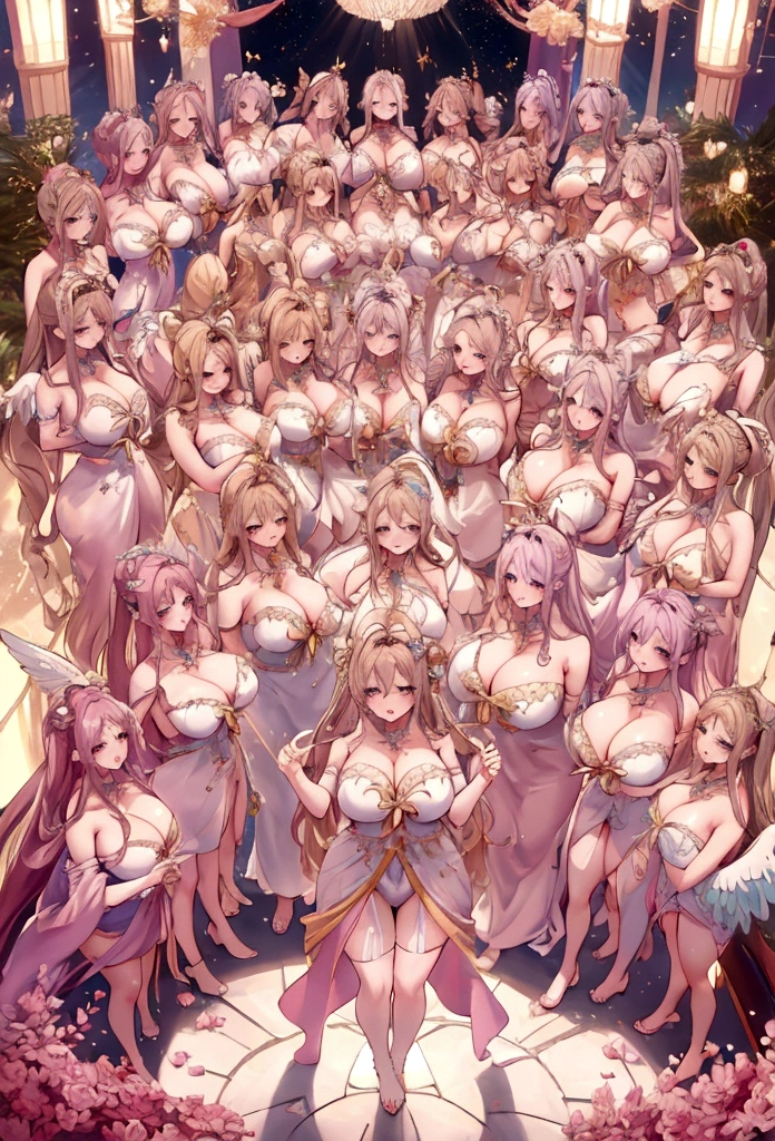 (Best image quality、Highest quality、Highest Resolution、Ultra-realistic photos、Full body photo、masterpiece、16ｋ、）（Extra large M cup bust）（Super Harem）（Angel）